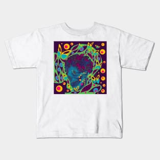 the monster of the death in butterfly bed of roses ecopop Kids T-Shirt